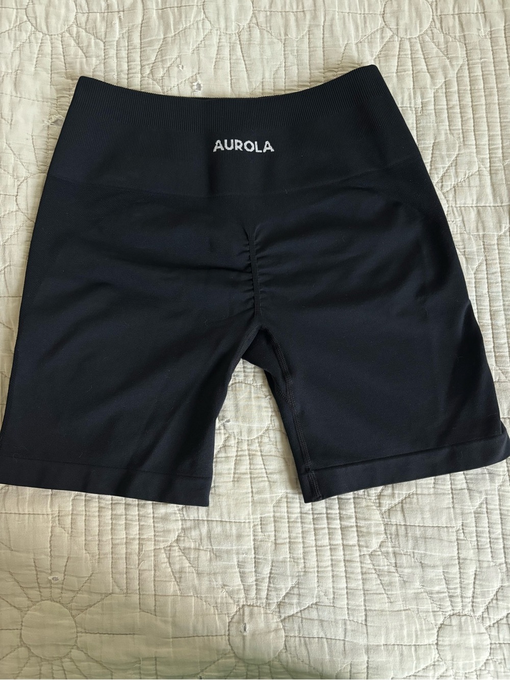 Women's Black Aurola High-Waist Biker Shorts